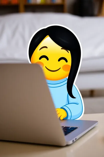 Memoji Girl on Laptop with Black Hair