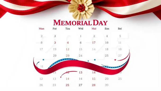 Memorial Day 2025 Calendar Offers Important Reminders