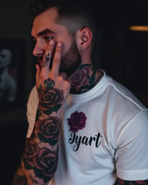 Men's Ink Includes Roses Tattoos