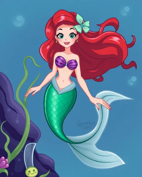 Mermaid Cartoon Pictures Feature Colorful Sea Creatures