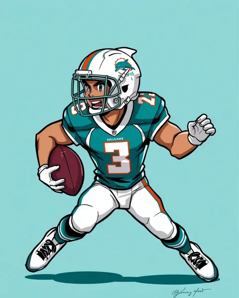 Miami Dolphins Cartoon Images for Kids