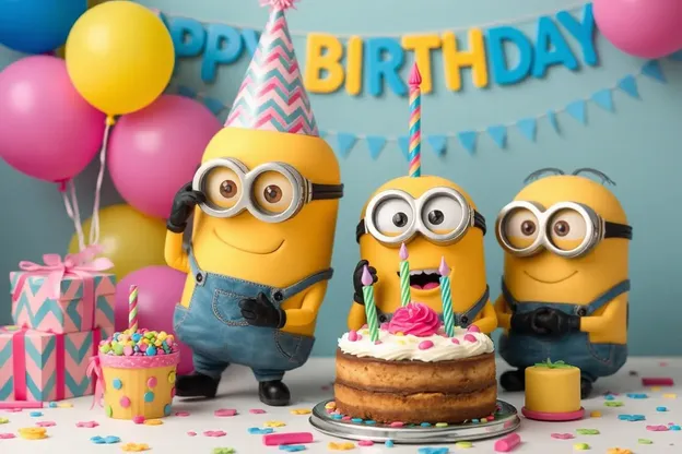 Minion's Happy Birthday Celebration in Vibrant Pictures