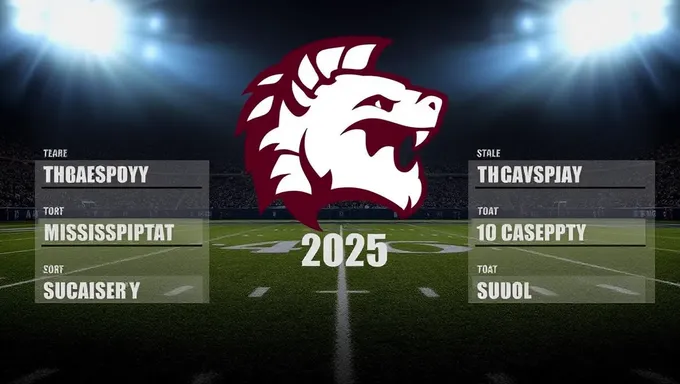 Mississippi State Football Schedule 2025 Features Home Games