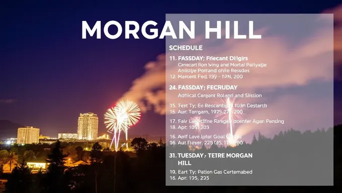 Morgan Hill Fireworks Schedule 2025 Event Details