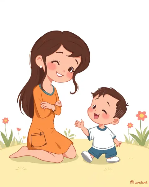 Mother and Son Cartoon Character Designs