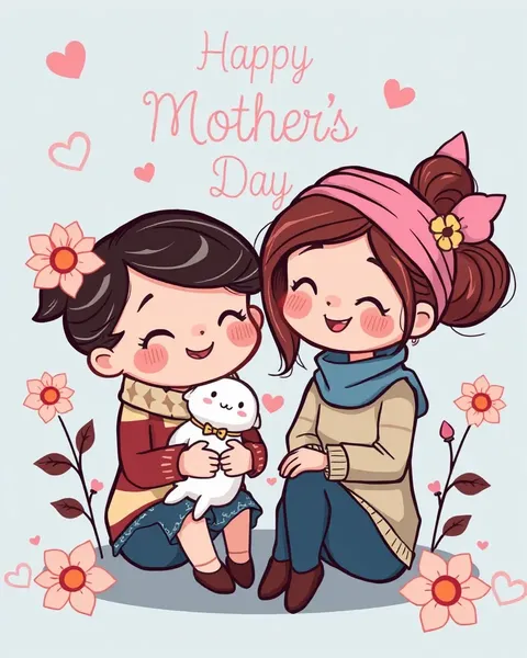 Mothers Day Cartoon Images with Heartfelt Messages