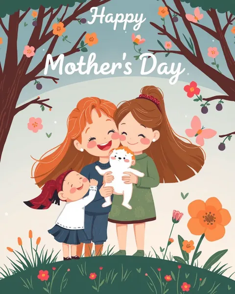 Mothers Day Cartoon Images with Lovely Messages