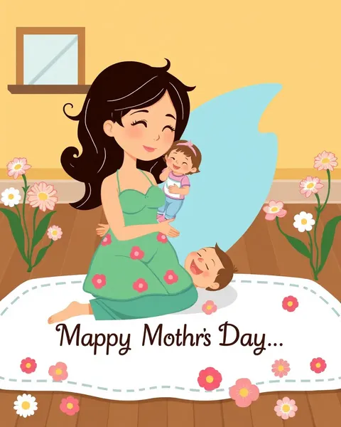 Mothers Day Cartoon Images with Sweet Gestures