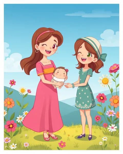 Mothers Day Cartoon Pictures for Family Album