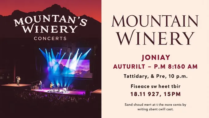 Mountain Winery Concerts 2025 Music Festival