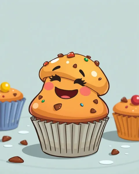 Muffin Cartoon Images with Sweet Treats