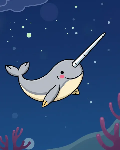 Narwhal Pictures Cartoon: Colorful Whimsy Narwhal Cartoon Illustrations