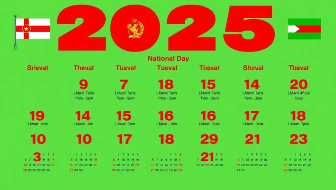 National Day Calendar for 2025 Released