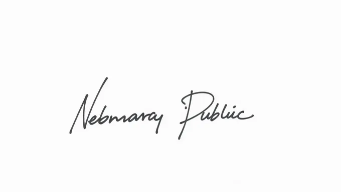 Notary Public Signature Example in Nebraska 2025