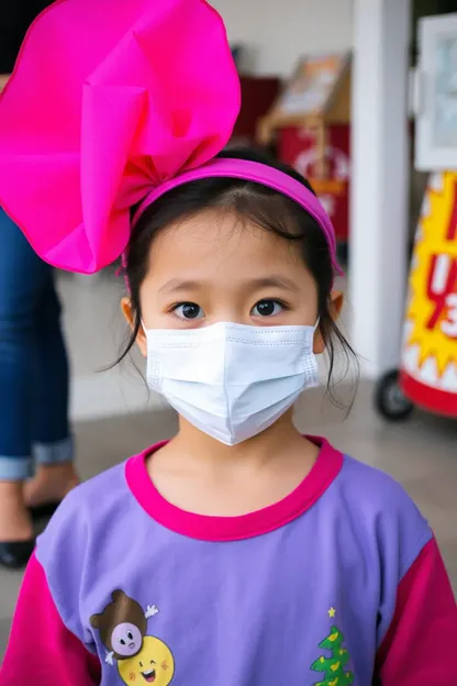 Nude Girl Wears a Mask for Protection