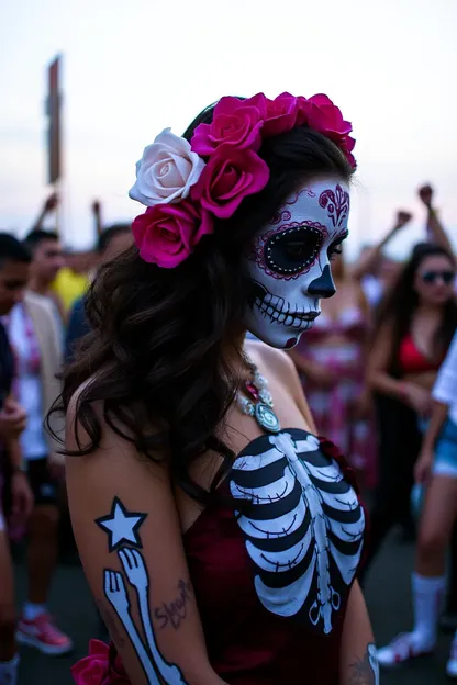 Nude Sugar Skull Girl Oozes Sexy and Seductive Aura