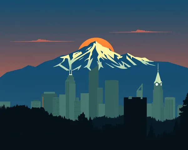 Nuggets Skyline PNG: Clear Picture of City Skyline with Nuggets Emblem