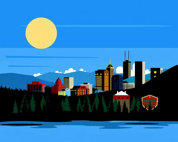 Nuggets Skyline PNG: Unique Image of City Skyline with Nuggets Logo