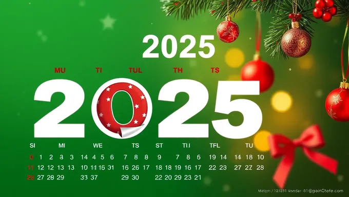 Official 2025 Calendar with Holidays and Observances