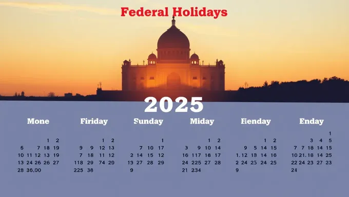 Official Federal Holidays 2025 Calendar with Public Holidays