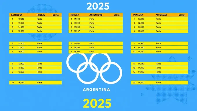 Olympic Games 2025 Argentina Calendar Dates