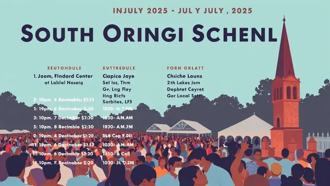 Orange South Music Schedule for July 2025