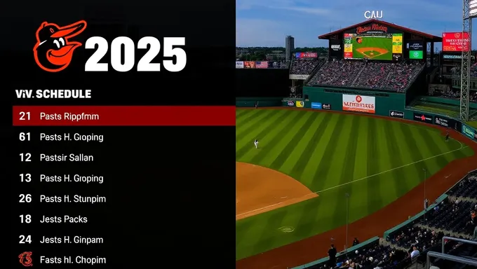 Orioles 2025 Schedule Released for Upcoming Season