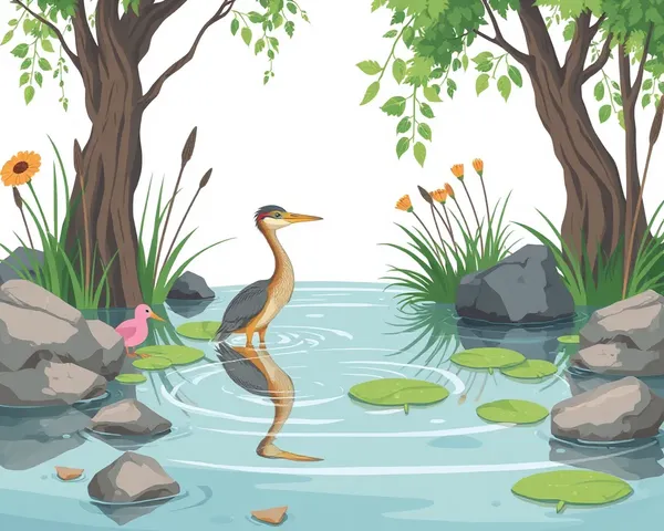 PNG Cartoon Pond Reed Clean Scene