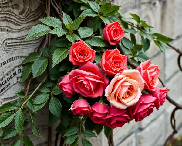 PNG File of Roses on a Vine