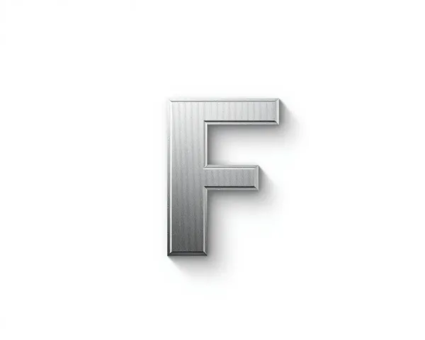 PNG File of Silver Font Letter F Logo