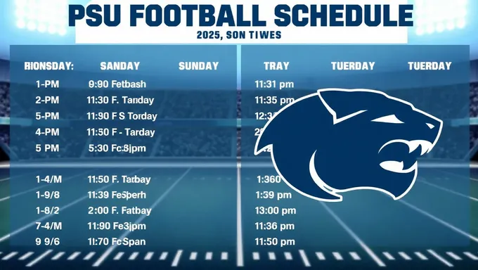 PSU Football Schedule 2025 Announced with Excitement