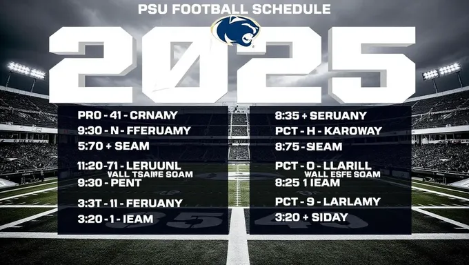 PSU Football Schedule 2025 Has Big Games Ahead