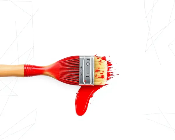 Paint Brush with Red Paint Design