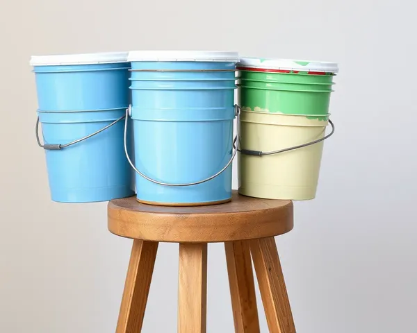 Paint Buckets on a Stool Design