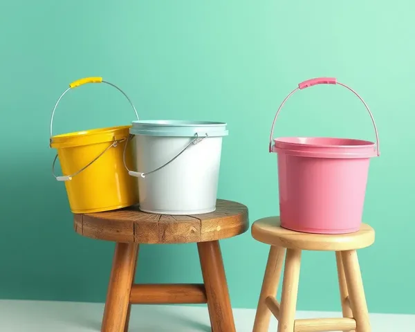 Paint Buckets on a Stool Image