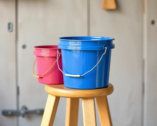 Paint Buckets on a Stool Picture