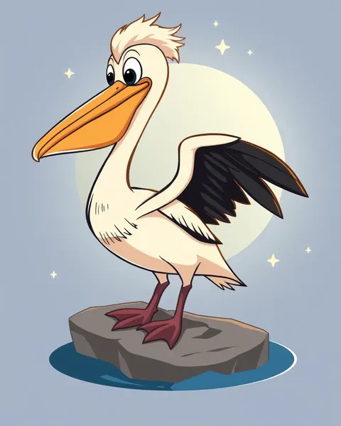 Pelican Cartoon Pictures Illustrate Humorous Story Scenes