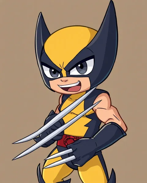 Picture of Wolverine Cartoon with Angry Facial Expression