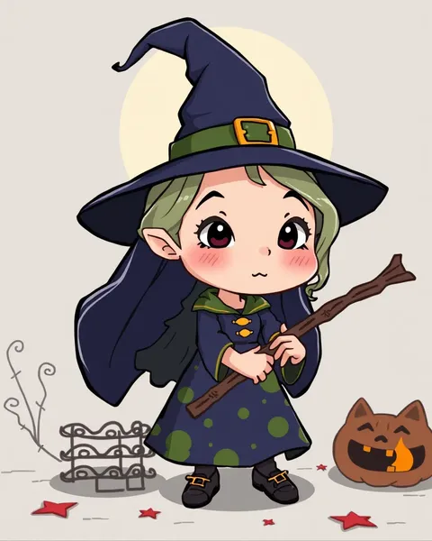 Picture of a Cartoon Witch's Face