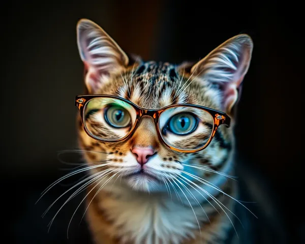 Picture of a Cat with Glasses On