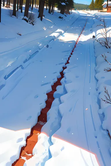 Pictures of Animal Tracks in the Snowy Landscape