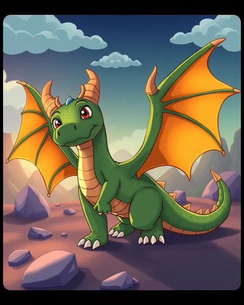 Pictures of Cartoon Dragons and Heroes