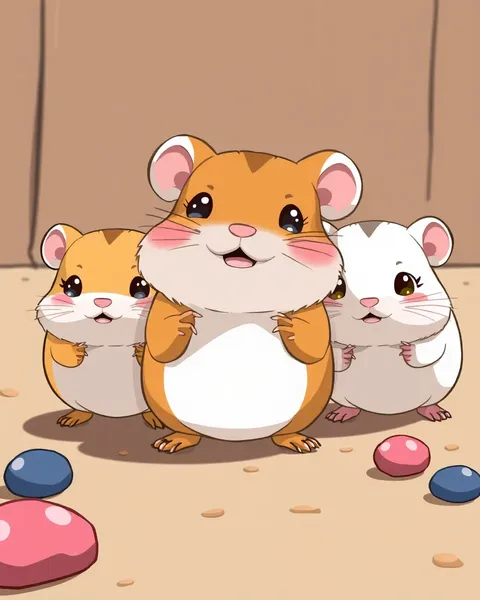 Pictures of Cartoon Hamsters' Adventures