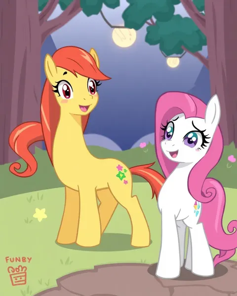 Pictures of Cartoon Ponies' Delightful Moments