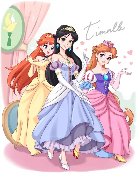 Pictures of Cartoon Princesses in Whimsical World