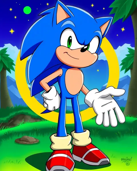 Pictures of Cartoon Sonic in Action