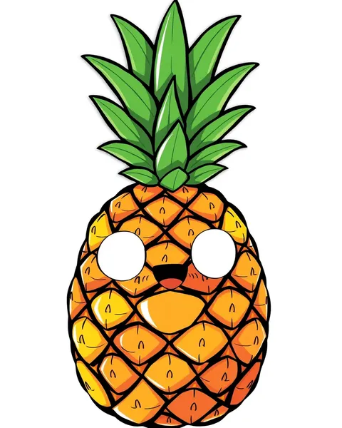 Pineapple Cartoon Picture in Color