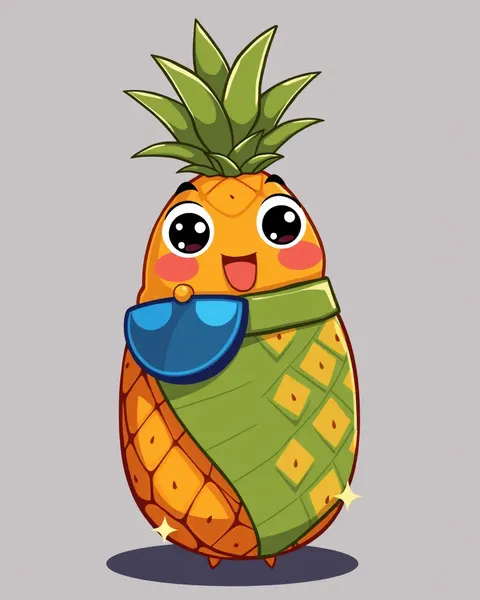 Pineapple Cartoon Picture to Color