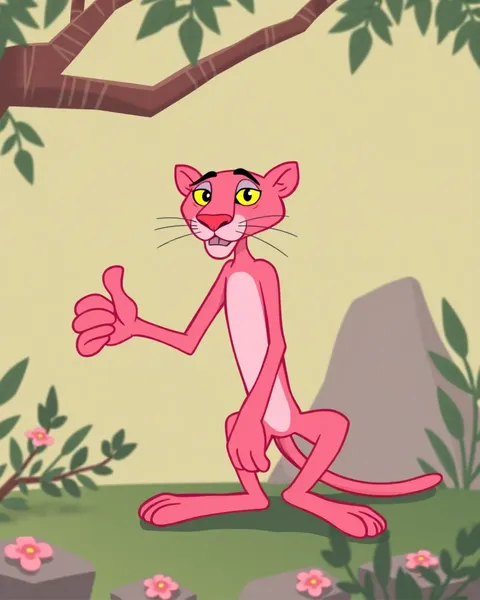 Pink Panther Cartoon Photos in Colorful Display