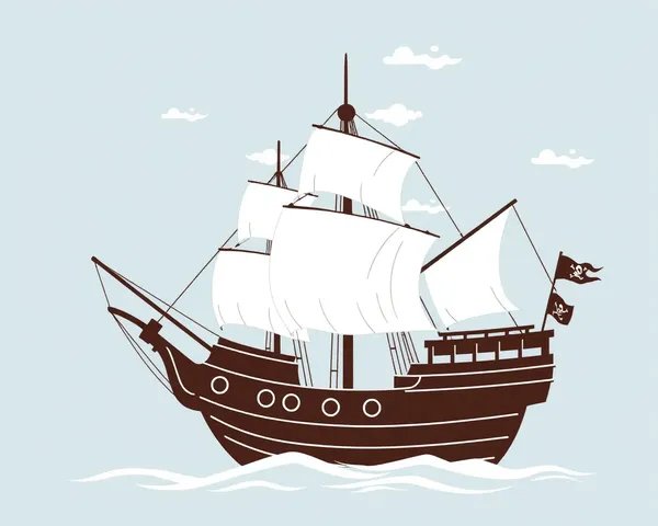 Pirate Ship Outlines PNG Files for Design and Art